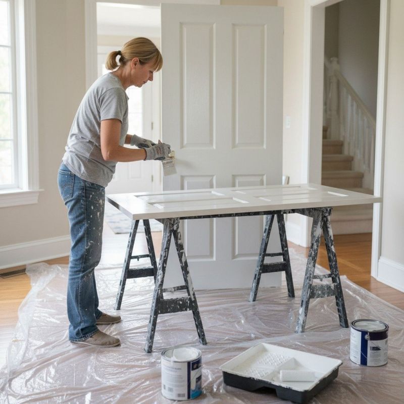 Interior Door Painting detail
